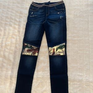 Jeans with Camouflage Sparkles